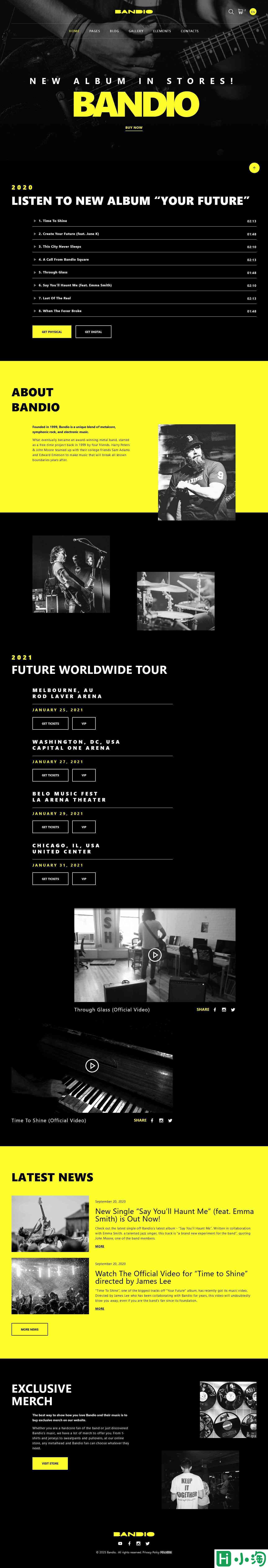 音乐巡演发布活动网站模板-PC预览